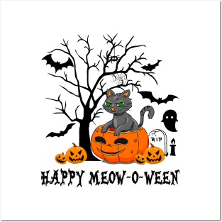 Happy Meow-o-ween Posters and Art